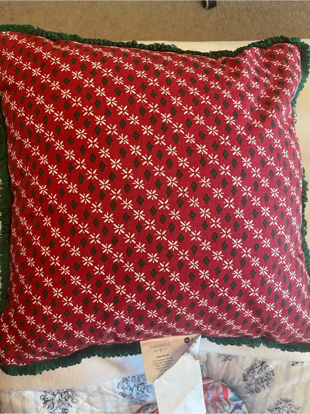 2 Target Threshold™ Square Floral Throw Pillow Red Decorative Garden Pattern NEW